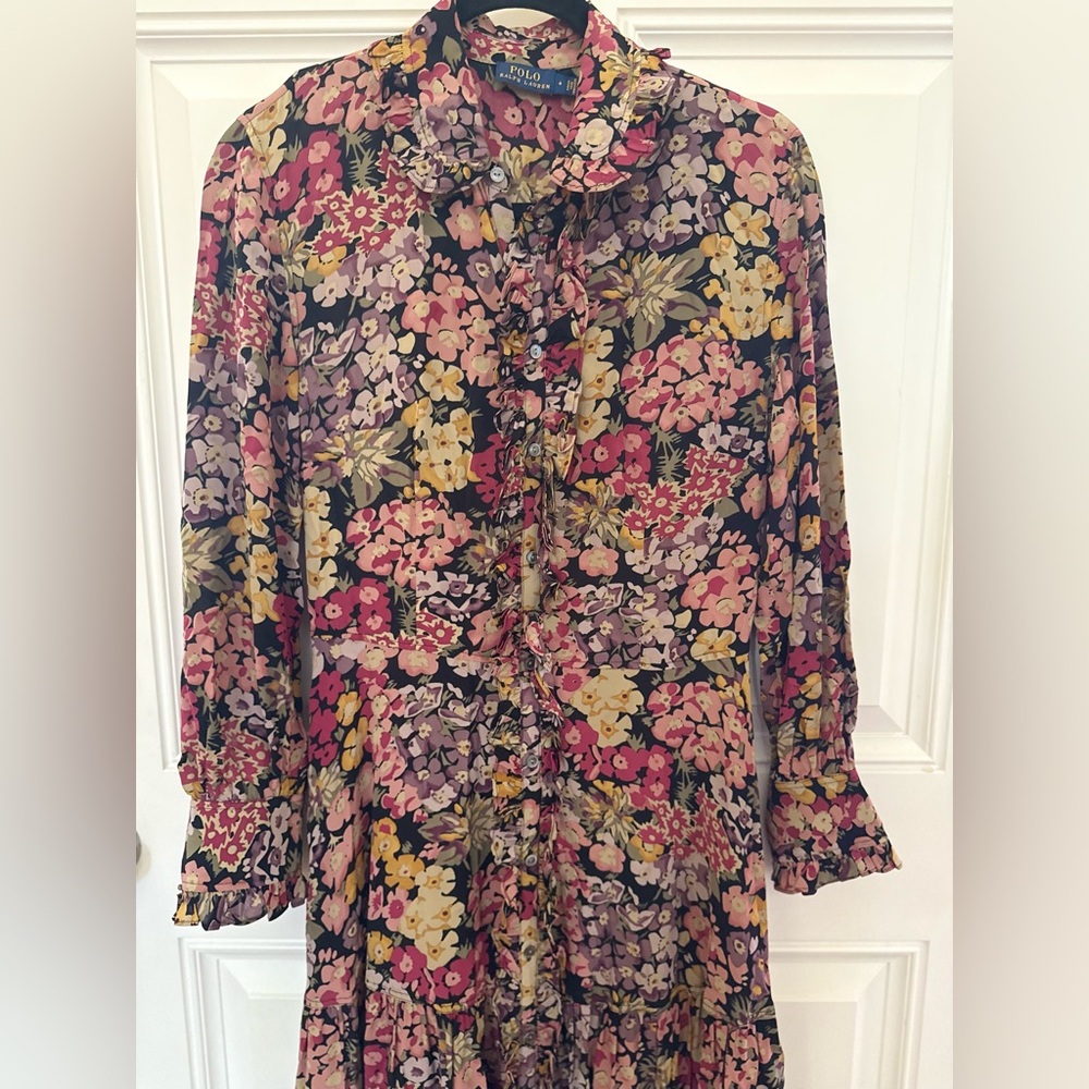 Polo by Ralph Lauren Floral Long Dress - Pink, Yellow, Green